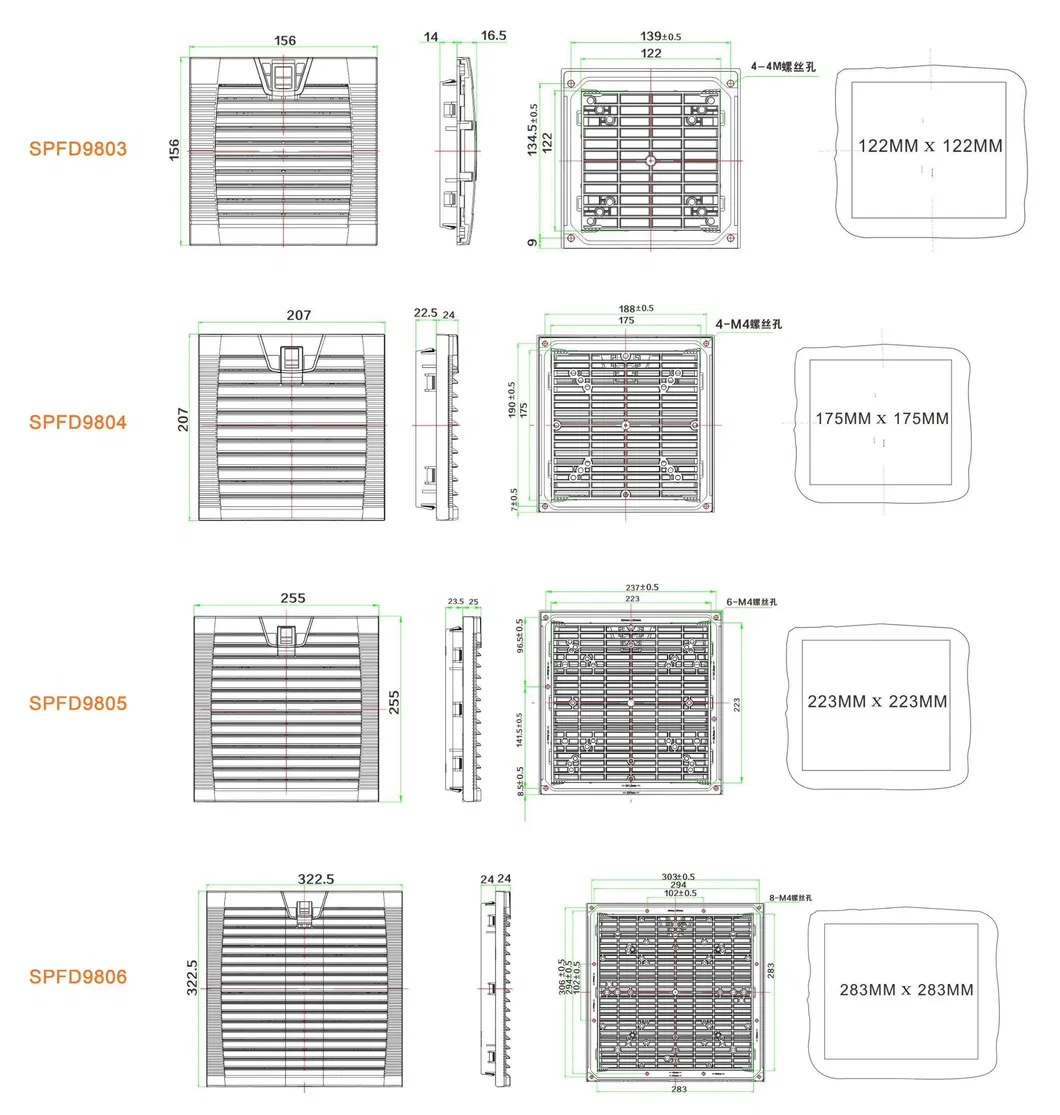Air Filter Plastic Spfd9803 9804 9805 9806 Water-Proof