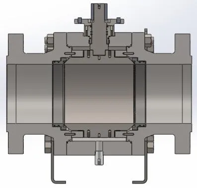 API6d Fire Safe Forged Steel Trunnion Mounted Ball Valve 6in 1500lb F316 Three Piece Bolted Bonnet