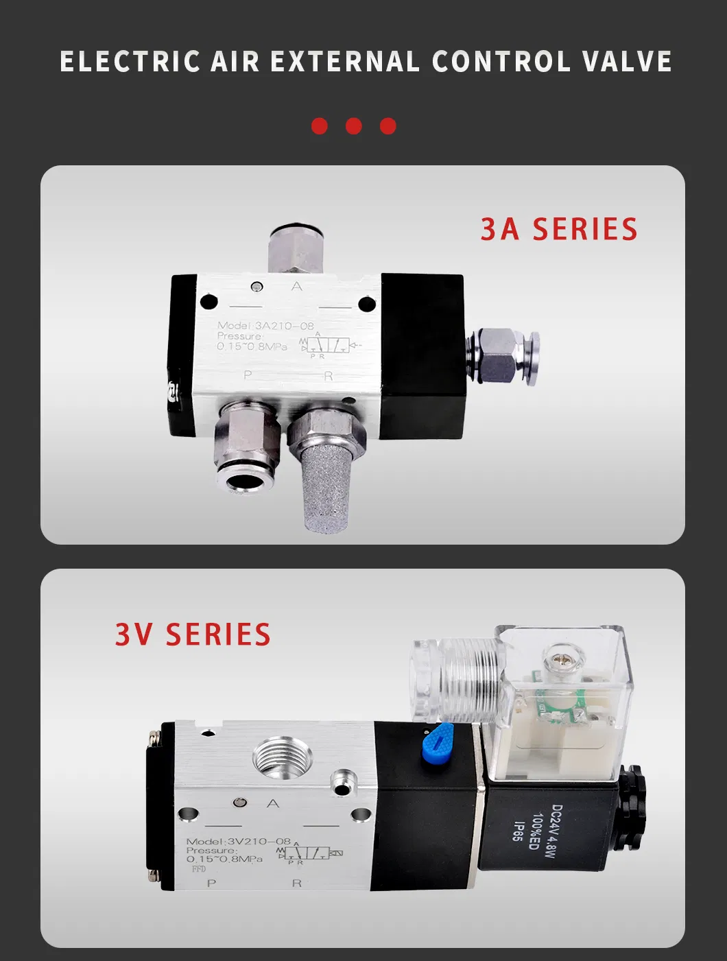 High Quality Aluminum Alloy Air Control Solenoid Valve 12V 14V 110V 240V