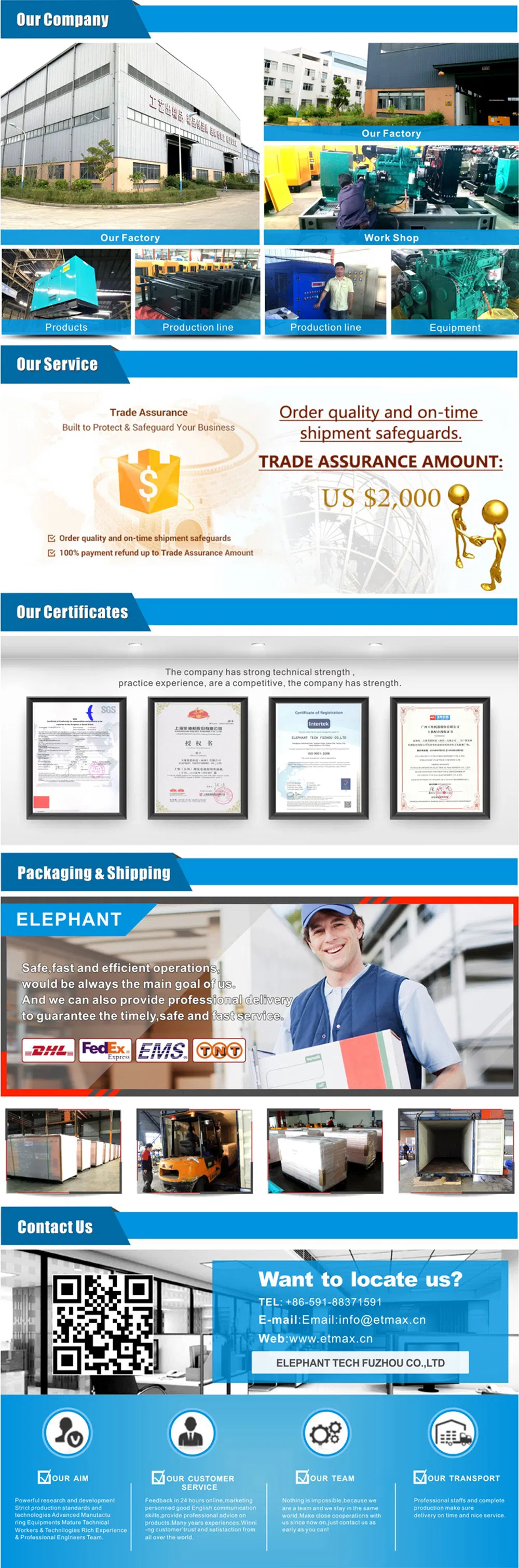 Power by Quanchai Electric Start 50Hz Silent Type Diesel Generator Set